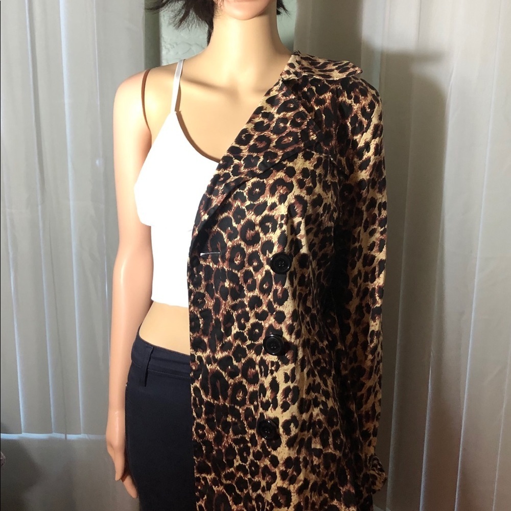 Belted Leopard Print Trench Coat - Picture 2 of 5